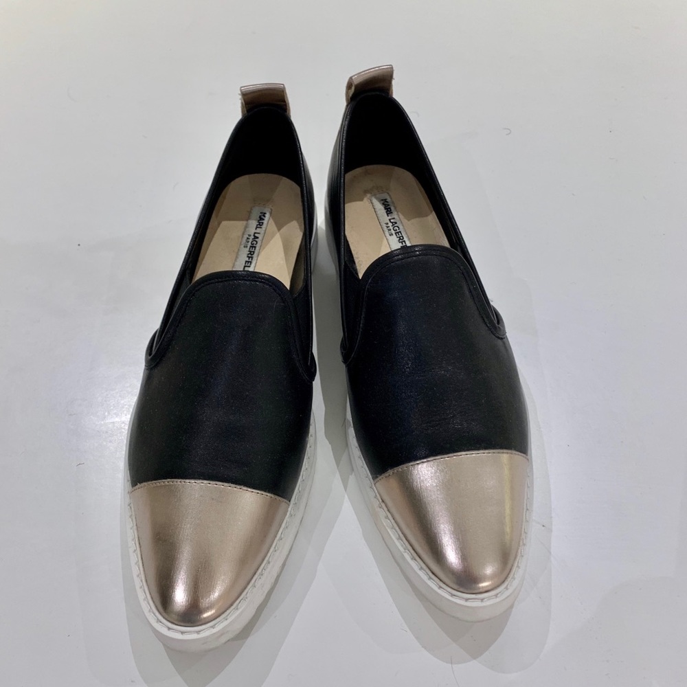 Karl Lagerfeld loafer style shoes.